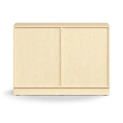 Liukuovikaappi QBUS Lukollinen, 1 hylly, sokkeli, kahvat, 868x1200x400 mm, koivu