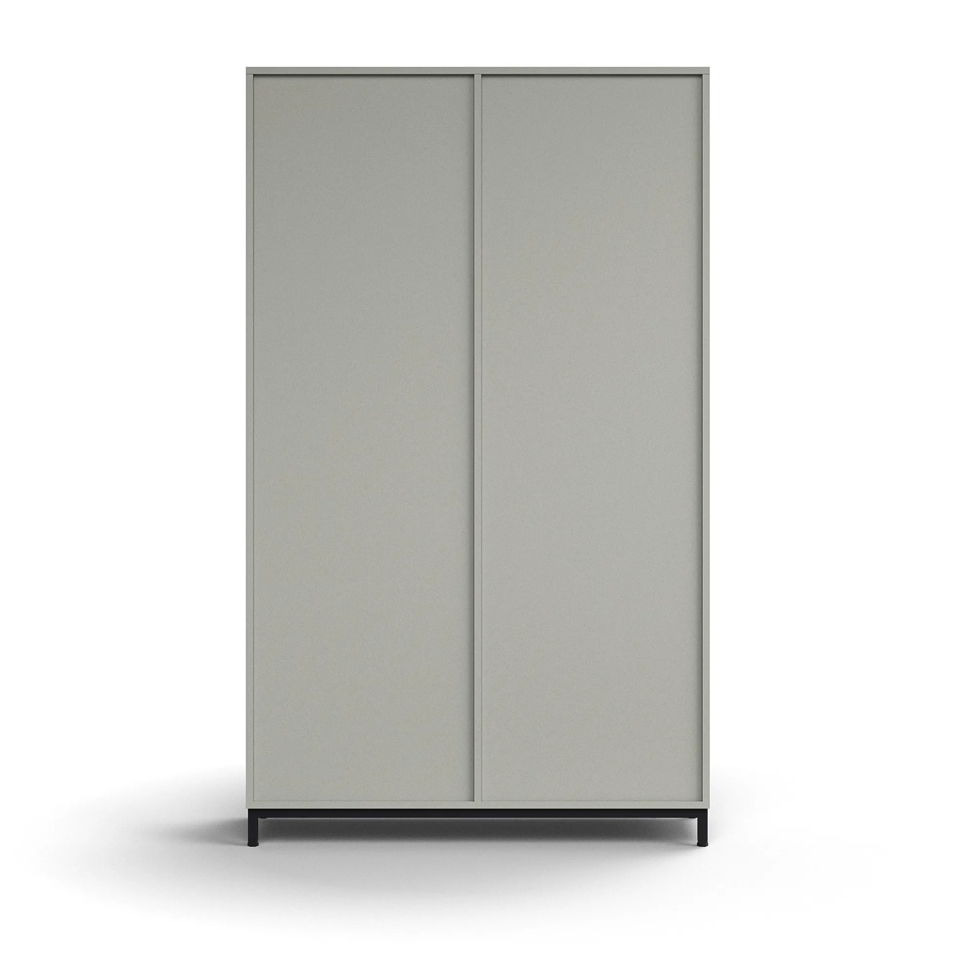 Liukuovikaappi QBUS Lukollinen, 4 hyllytasoa, jalusta, kahvat, 2020x1200x400 mm, musta, vaaleanharmaa