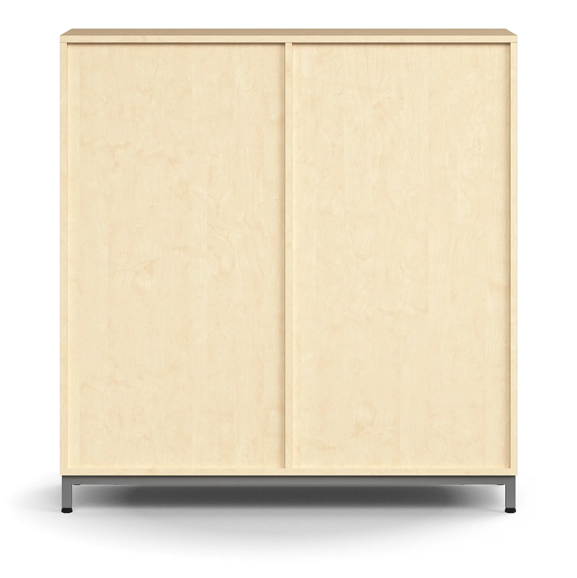 Liukuovikaappi QBUS Lukollinen, 2 hyllytasoa, jalusta, kahvat, 1252x1200x400 mm, hopeanharmaa, koivu