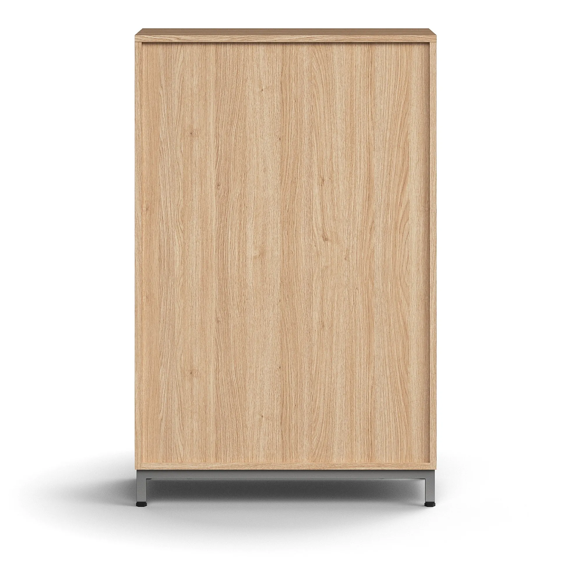 Liukuovikaappi QBUS Lukollinen, 2 hyllytasoa, jalusta, kahvat, 1252x800x400 mm, hopeanharmaa, tammi