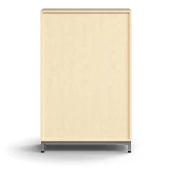 Liukuovikaappi QBUS Lukollinen, 2 hyllytasoa, jalusta, kahvat, 1252x800x400 mm, hopeanharmaa, koivu