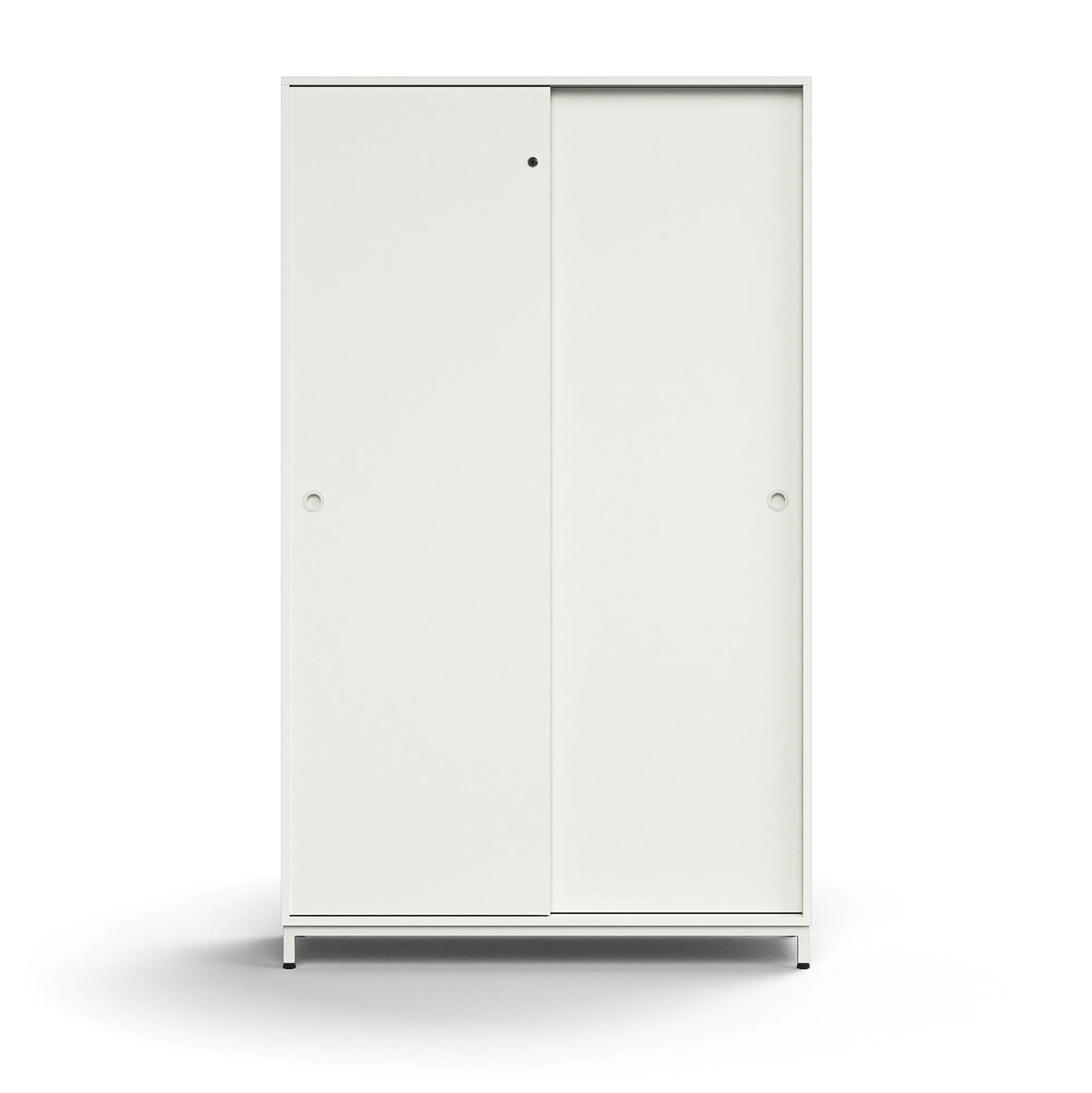 Liukuovikaappi QBUS Lukollinen, 4 hyllytasoa, jalusta, kahvat, 2020x1200x400 mm, valkoinen