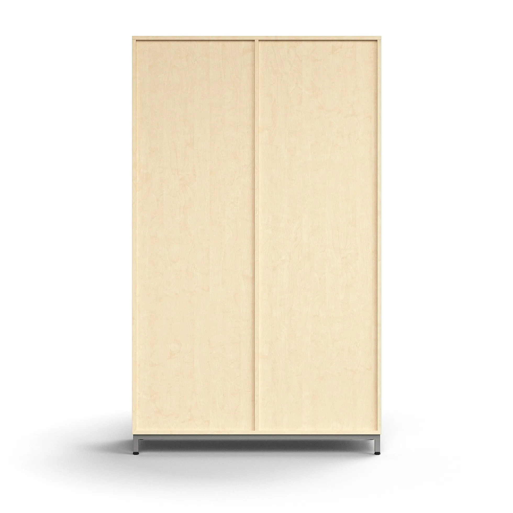 Liukuovikaappi QBUS Lukollinen, 4 hyllytasoa, jalusta, kahvat, 2020x1200x400 mm, hopeanharmaa, koivu