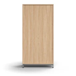 Liukuovikaappi QBUS Lukollinen, 3 hyllytasoa, jalusta, kahvat, 1636x800x400 mm, hopeanharmaa, tammi