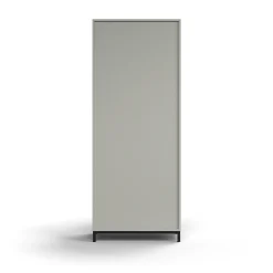 Liukuovikaappi QBUS Lukollinen, 4 hyllytasoa, jalusta, kahvat, 2020x800x400 mm, musta, vaaleanharmaa