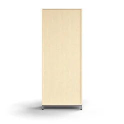 Liukuovikaappi QBUS Lukollinen, 4 hyllytasoa, jalusta, kahvat, 2020x800x400 mm, hopeanharmaa, koivu