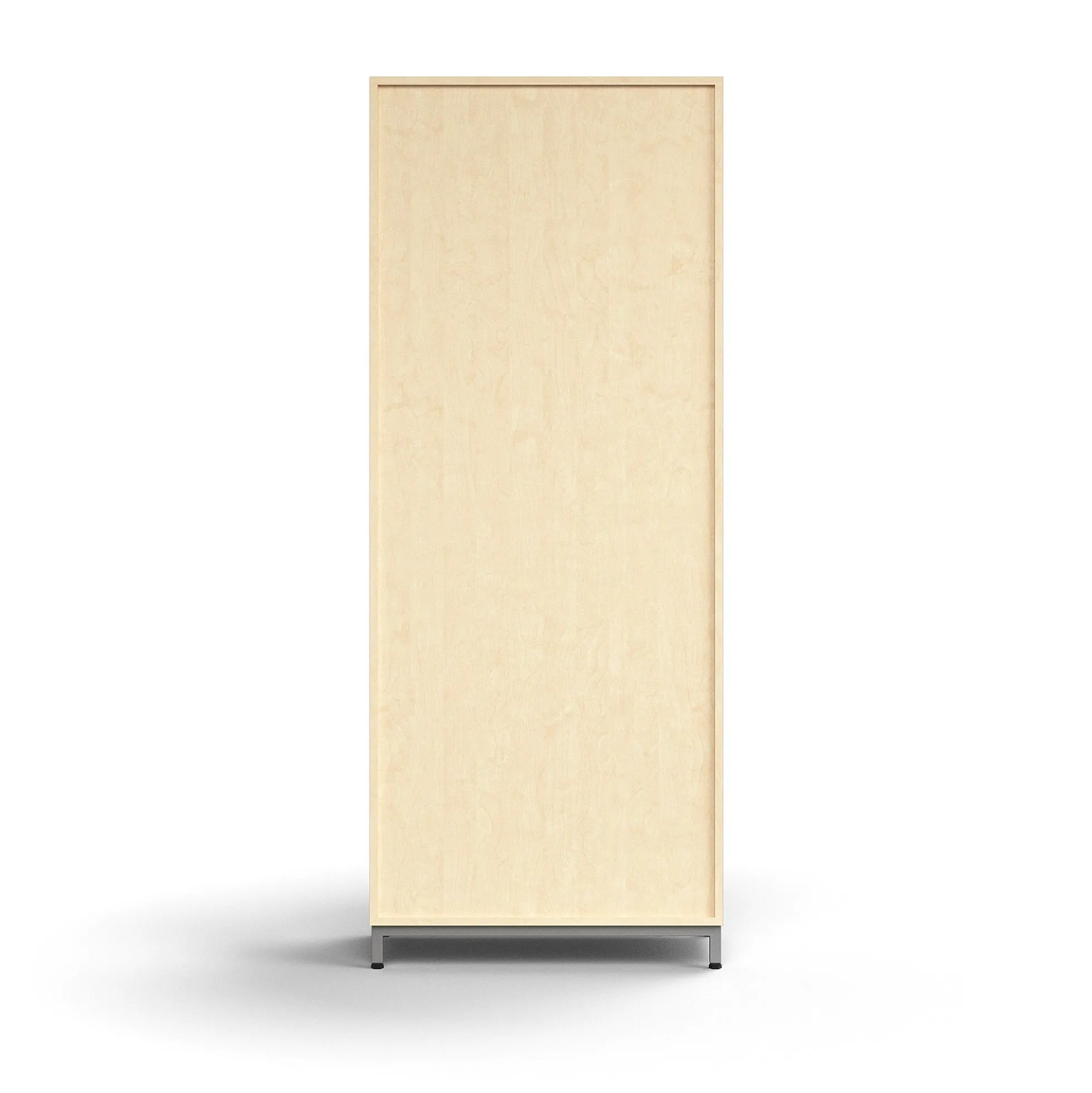 Liukuovikaappi QBUS Lukollinen, 4 hyllytasoa, jalusta, kahvat, 2020x800x400 mm, hopeanharmaa, koivu