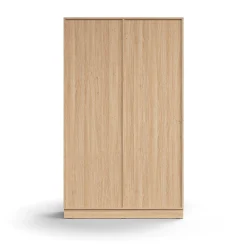 Liukuovikaappi QBUS Lukollinen, 4 hyllytasoa, sokkeli, kahvat, 2020x1200x400 mm, tammi