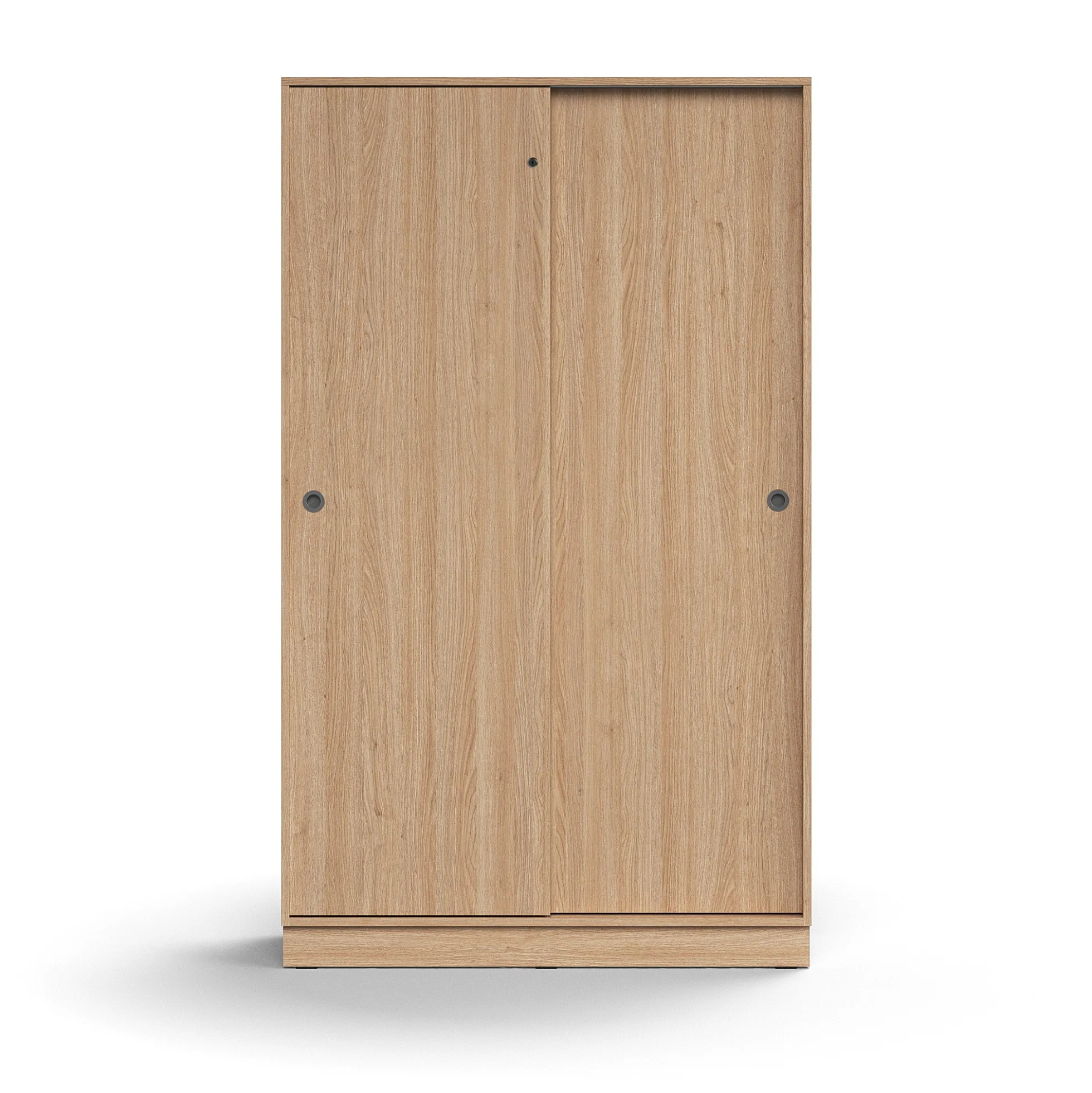 Liukuovikaappi QBUS Lukollinen, 4 hyllytasoa, sokkeli, kahvat, 2020x1200x400 mm, tammi