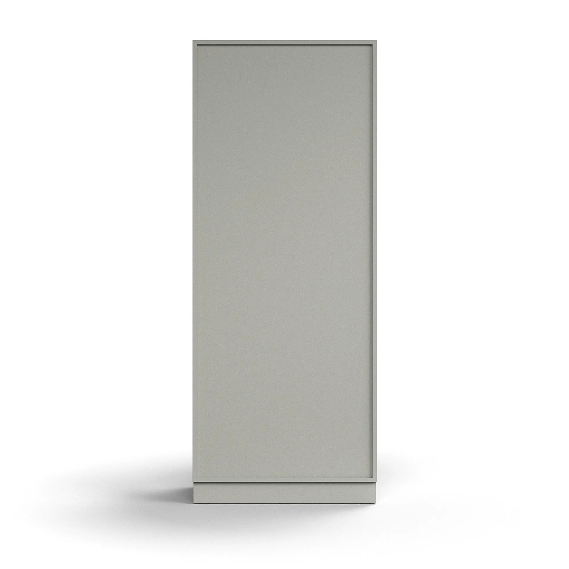 Liukuovikaappi QBUS Lukollinen, 4 hyllytasoa, sokkeli, kahvat, 2020x800x400 mm, vaaleanharmaa