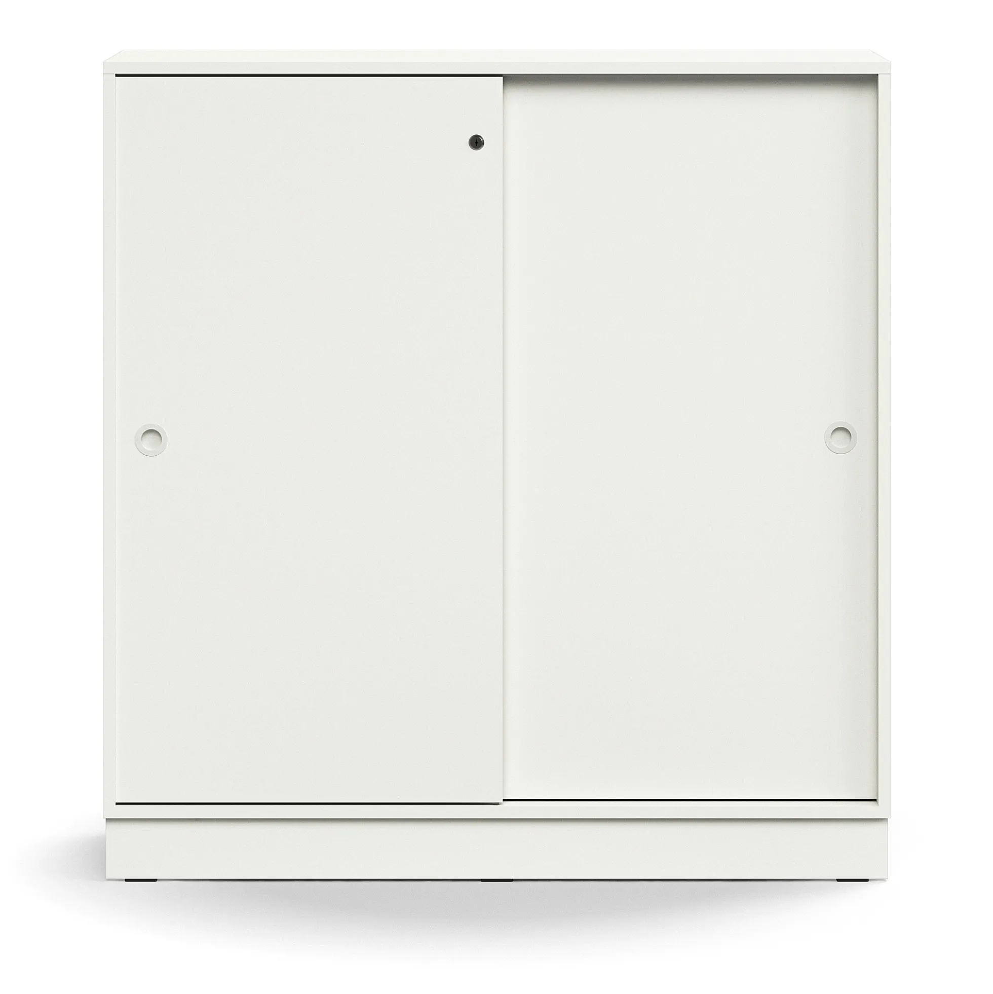 Liukuovikaappi QBUS Lukollinen, 2 hyllytasoa, sokkeli, kahvat, 1252x1200x400 mm, valkoinen