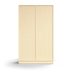 Liukuovikaappi QBUS Lukollinen, 4 hyllytasoa, sokkeli, kahvat, 2020x1200x400 mm, koivu