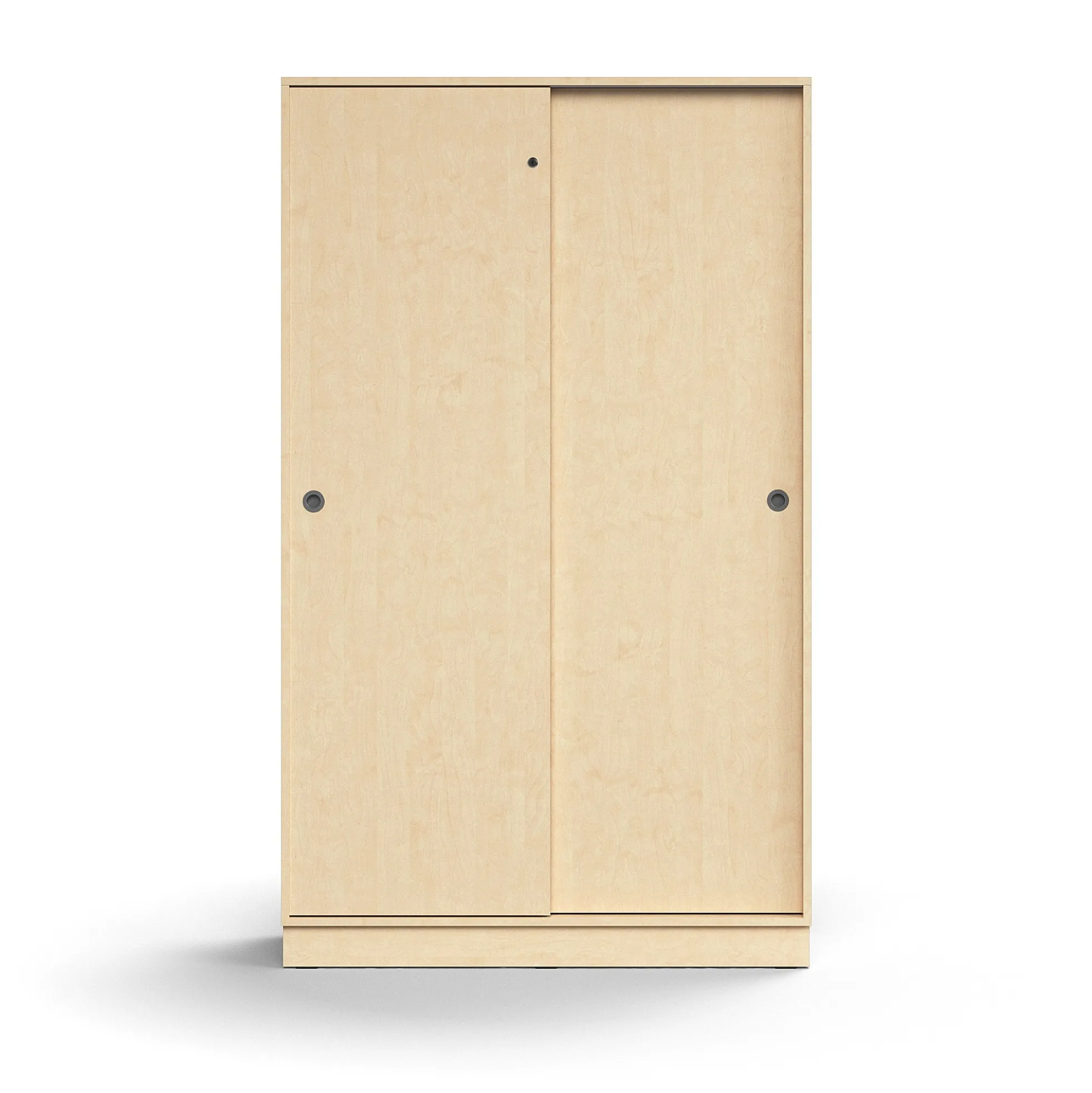 Liukuovikaappi QBUS Lukollinen, 4 hyllytasoa, sokkeli, kahvat, 2020x1200x400 mm, koivu
