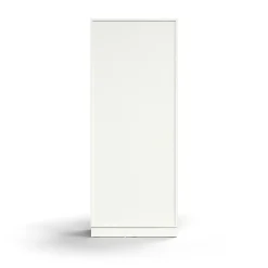 Liukuovikaappi QBUS Lukollinen, 4 hyllytasoa, sokkeli, kahvat, 2020x800x400 mm, valkoinen