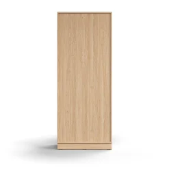 Liukuovikaappi QBUS Lukollinen, 4 hyllytasoa, sokkeli, kahvat, 2020x800x400 mm, tammi