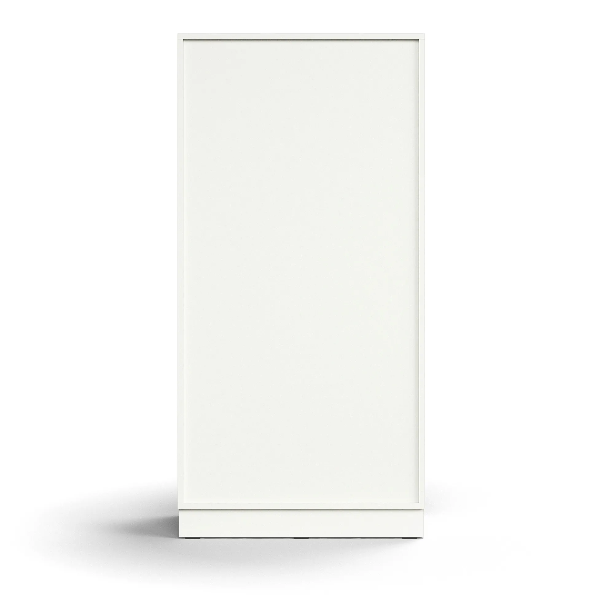Liukuovikaappi QBUS Lukollinen, 3 hyllytasoa, sokkeli, kahvat, 1636x800x400 mm, valkoinen