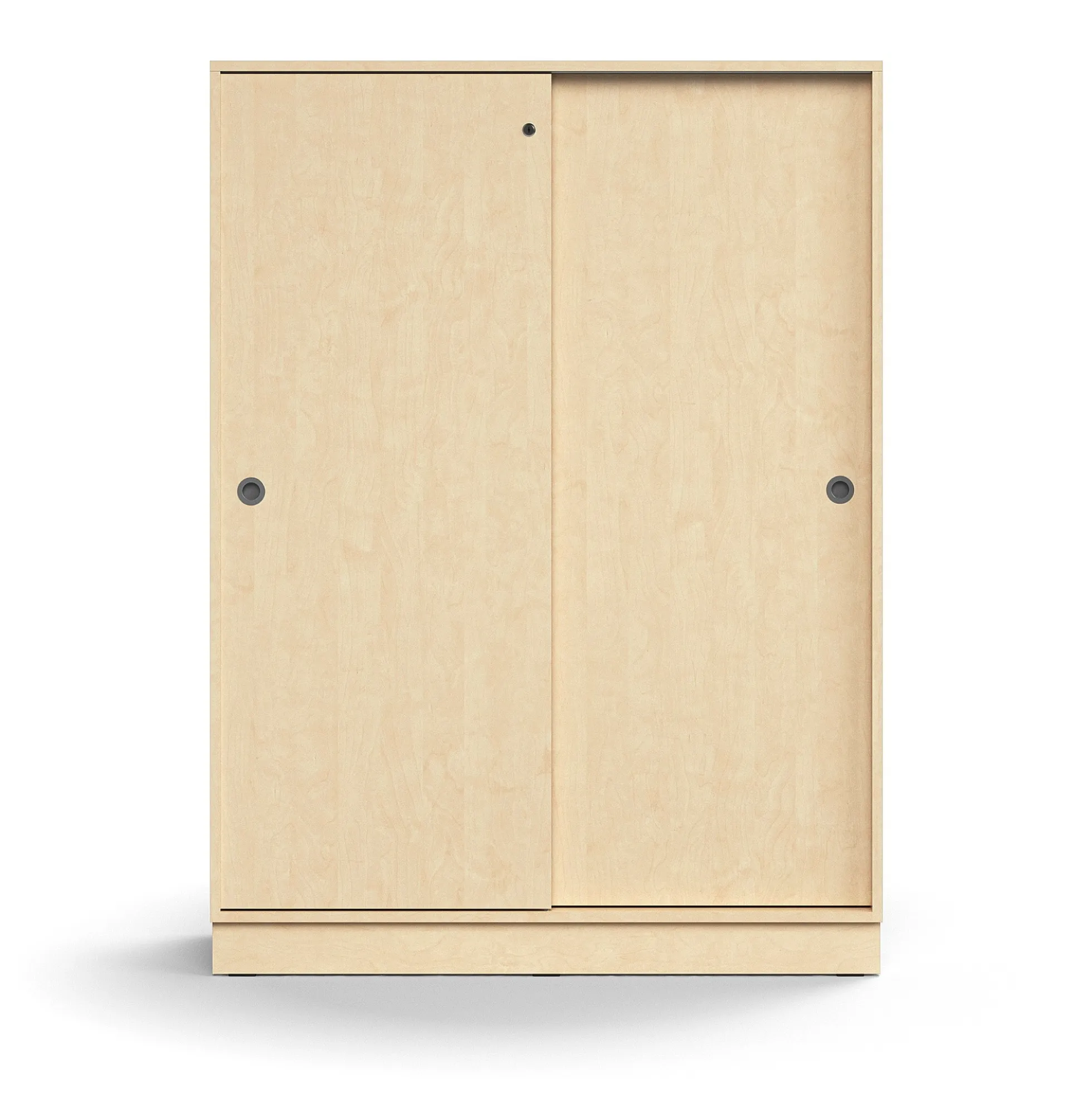 Liukuovikaappi QBUS Lukollinen, 3 hyllytasoa, sokkeli, kahvat, 1636x1200x400 mm, koivu