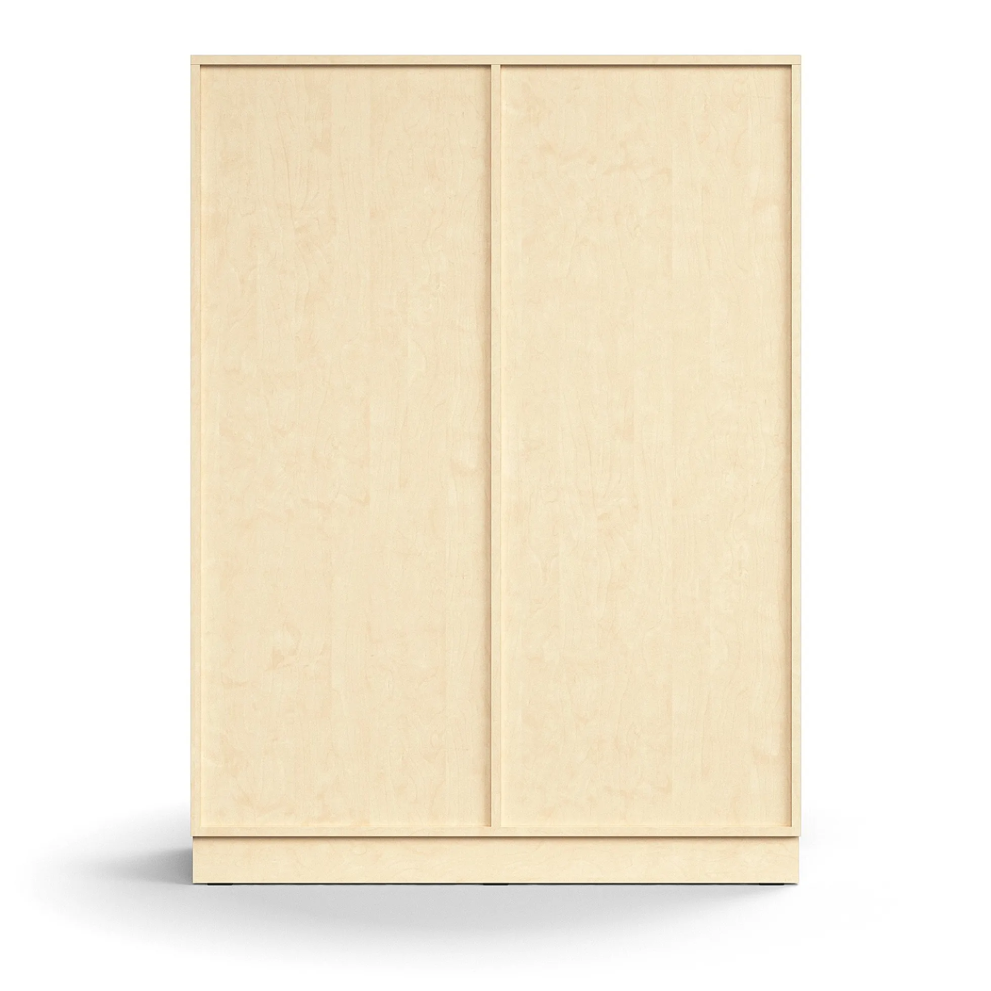 Liukuovikaappi QBUS Lukollinen, 3 hyllytasoa, sokkeli, kahvat, 1636x1200x400 mm, koivu