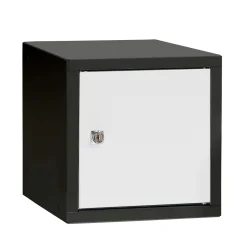 Lokerokaappi CUBE Musta, valkoinen ovi, 270x270x350 mm