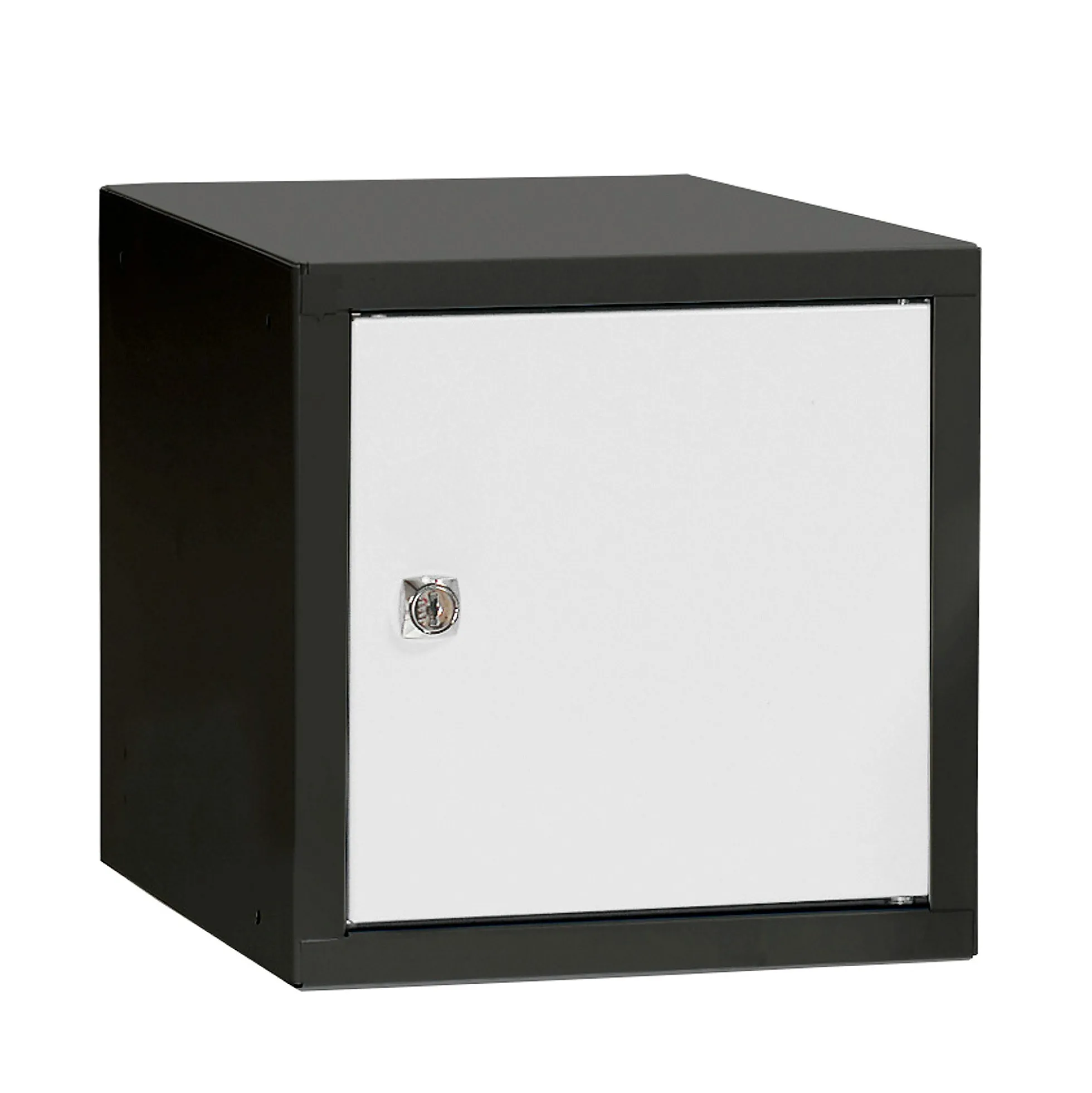 Lokerokaappi CUBE Musta, valkoinen ovi, 270x270x350 mm