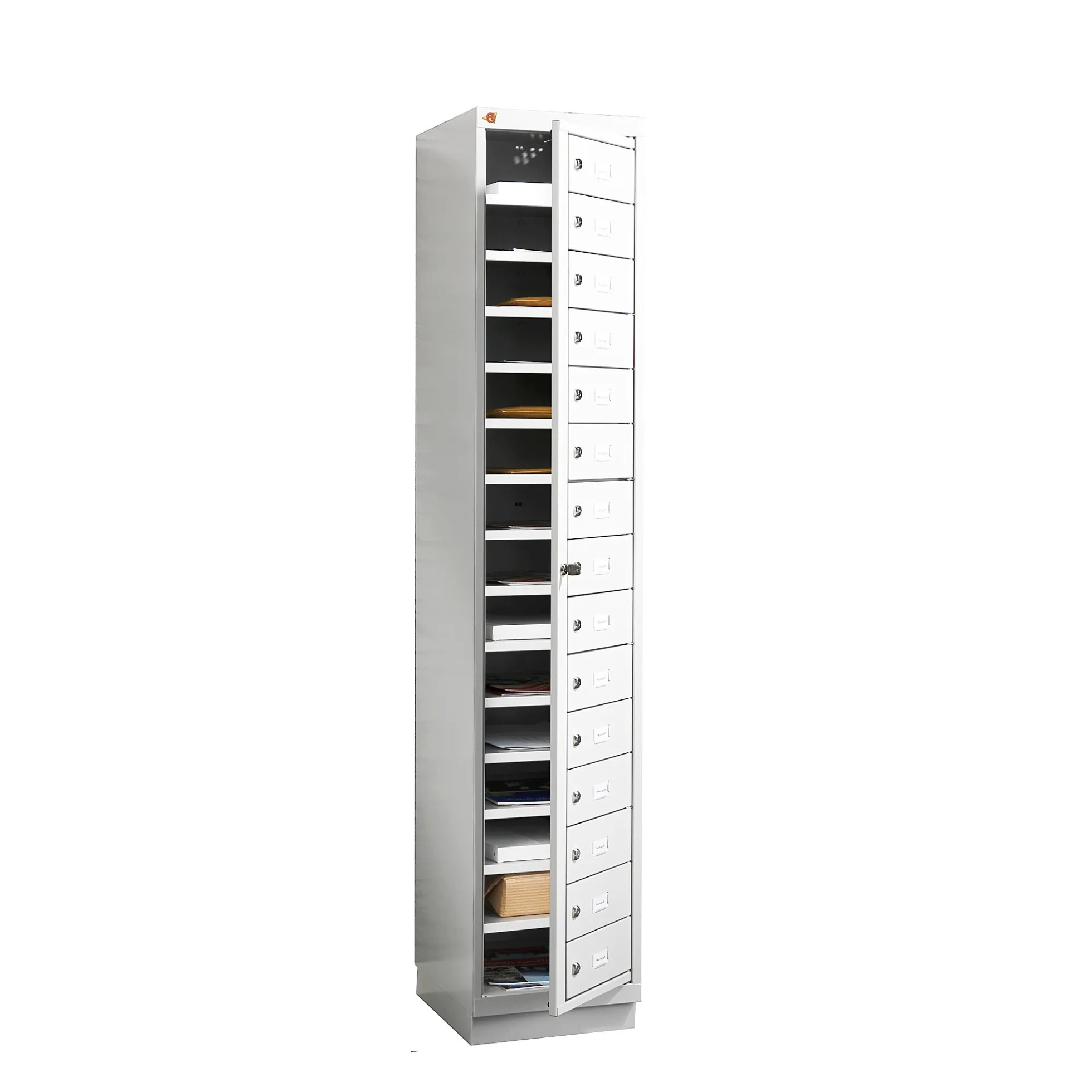 Lokerokaappi PRIVATE Lattiamalli, 15 lokeroa, 1910x380x450 mm