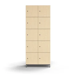 Lokerokaappi QBUS 10 lokeroa, jalusta, 2020x800x420 mm, hopeanharmaa, koivu