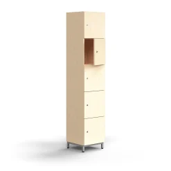 Lokerokaappi QBUS 5 lokeroa, jalusta, 2020x400x420 mm, hopeanharmaa, koivu