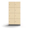 Lokerokaappi QBUS 8 lokeroa, jalusta, 1636x800x420 mm, hopeanharmaa, koivu