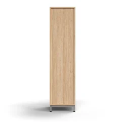 Lokerokaappi QBUS 4 lokeroa, jalusta, 1636x400x420 mm, hopeanharmaa, tammi