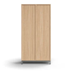 Lokerokaappi QBUS 8 lokeroa, jalusta, 1636x800x420 mm, hopeanharmaa, tammi
