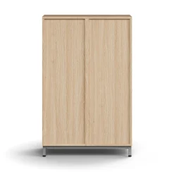 Lokerokaappi QBUS 6 lokeroa, jalusta, 1252x800x420 mm, hopea, tammi