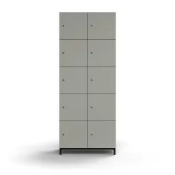 Lokerokaappi QBUS 10 lokeroa, jalusta, 2020x800x420 mm, musta, vaaleanharmaa