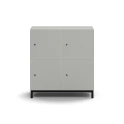 Lokerokaappi QBUS 4 lokeroa, jalusta, 868x800x420 mm, musta, vaaleanharmaa