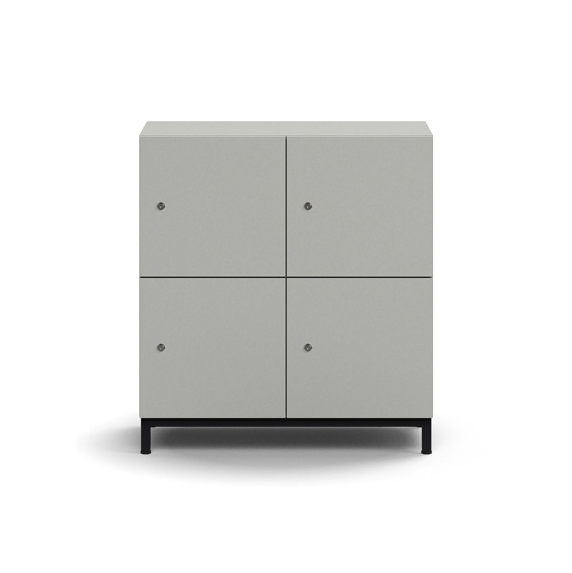 Lokerokaappi QBUS 4 lokeroa, jalusta, 868x800x420 mm, musta, vaaleanharmaa