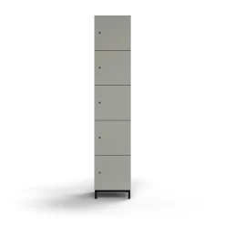 Lokerokaappi QBUS 5 lokeroa, jalusta, 2020x400x420 mm, musta, vaaleanharmaa