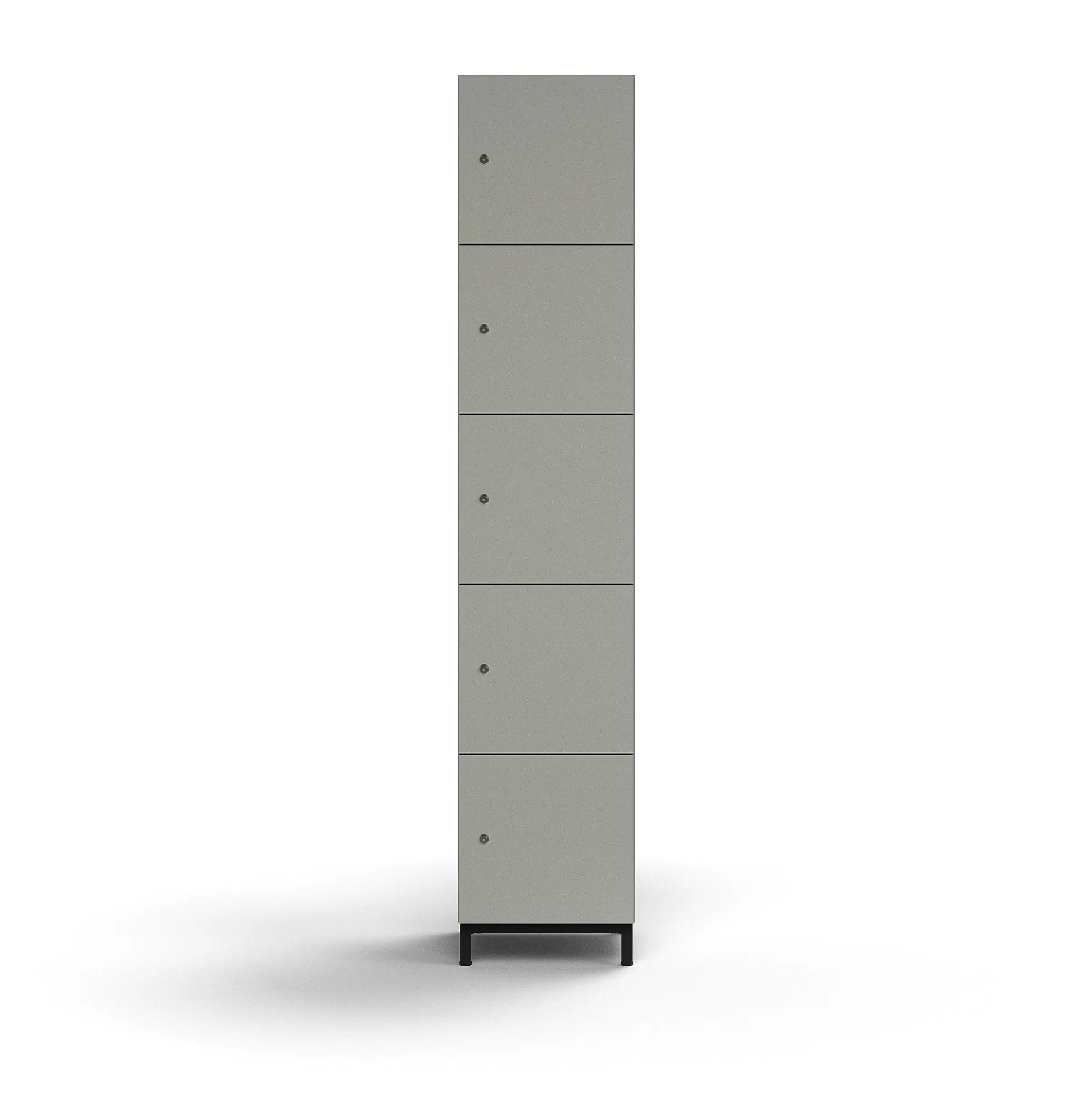 Lokerokaappi QBUS 5 lokeroa, jalusta, 2020x400x420 mm, musta, vaaleanharmaa