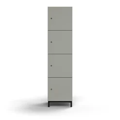 Lokerokaappi QBUS 4 lokeroa, jalusta, 1636x400x420 mm, musta, vaaleanharmaa