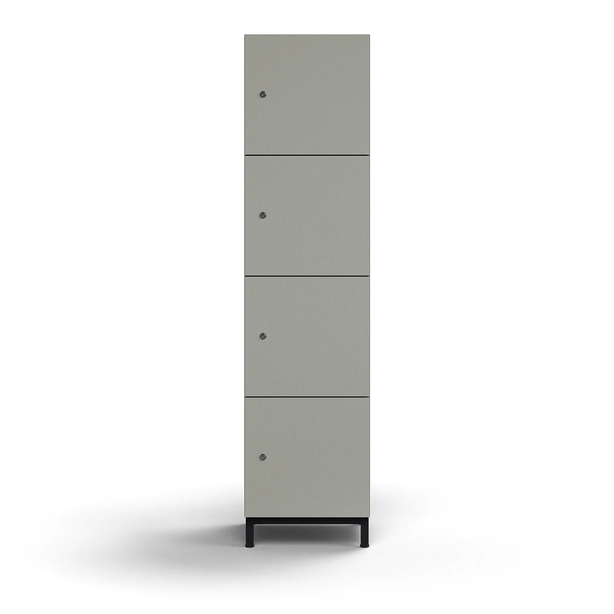 Lokerokaappi QBUS 4 lokeroa, jalusta, 1636x400x420 mm, musta, vaaleanharmaa