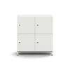 Lokerokaappi QBUS 4 lokeroa, jalusta, 868x800x420 mm, valkoinen