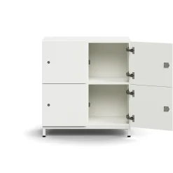 Lokerokaappi QBUS 4 lokeroa, jalusta, 868x800x420 mm, valkoinen