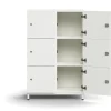 Lokerokaappi QBUS 6 lokeroa, jalusta, 1252x800x420 mm, valkoinen