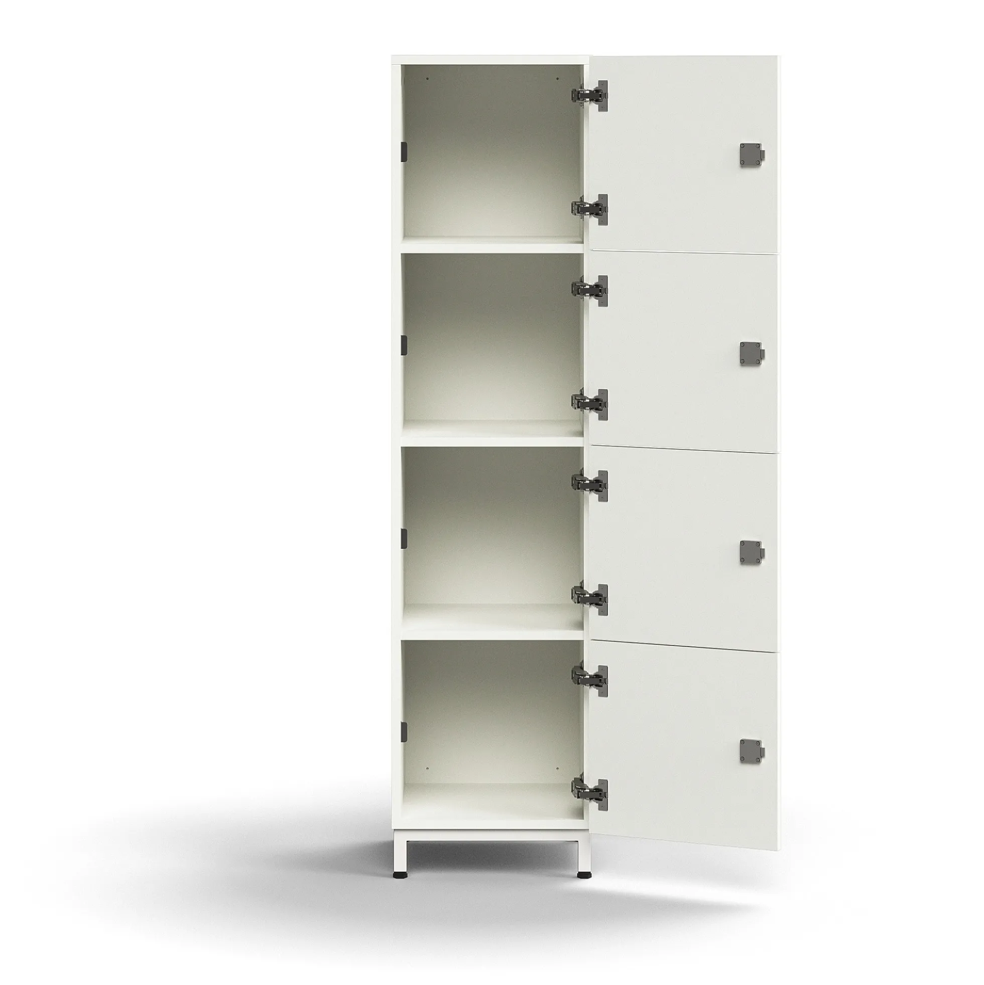 Lokerokaappi QBUS 4 lokeroa, jalusta, 1636x400x420 mm, valkoinen