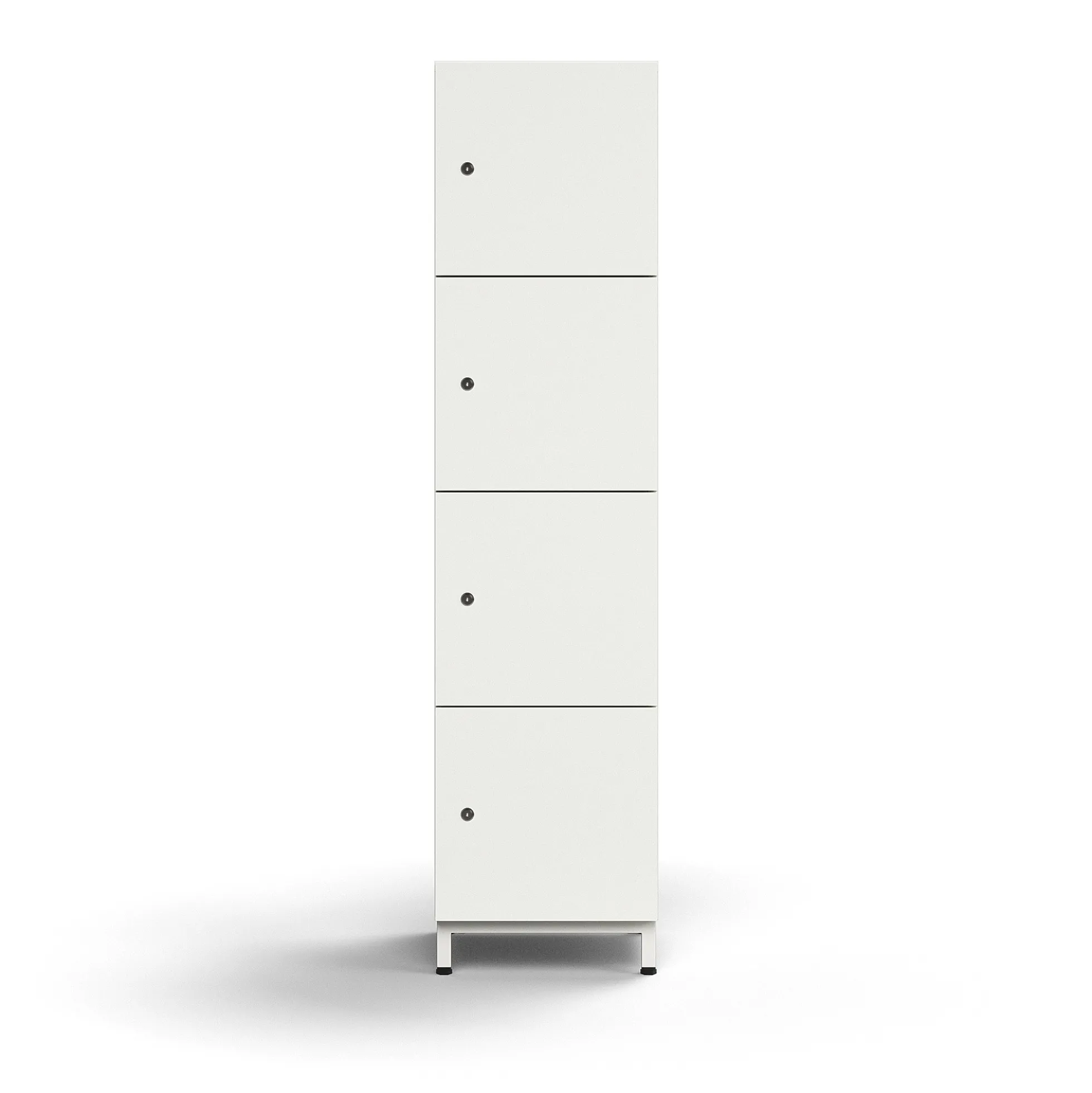 Lokerokaappi QBUS 4 lokeroa, jalusta, 1636x400x420 mm, valkoinen