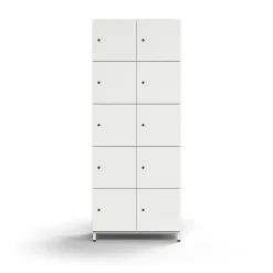 Lokerokaappi QBUS 10 lokeroa, jalusta, 2020x800x420 mm, valkoinen