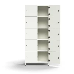 Lokerokaappi QBUS 10 lokeroa, jalusta, 2020x800x420 mm, valkoinen