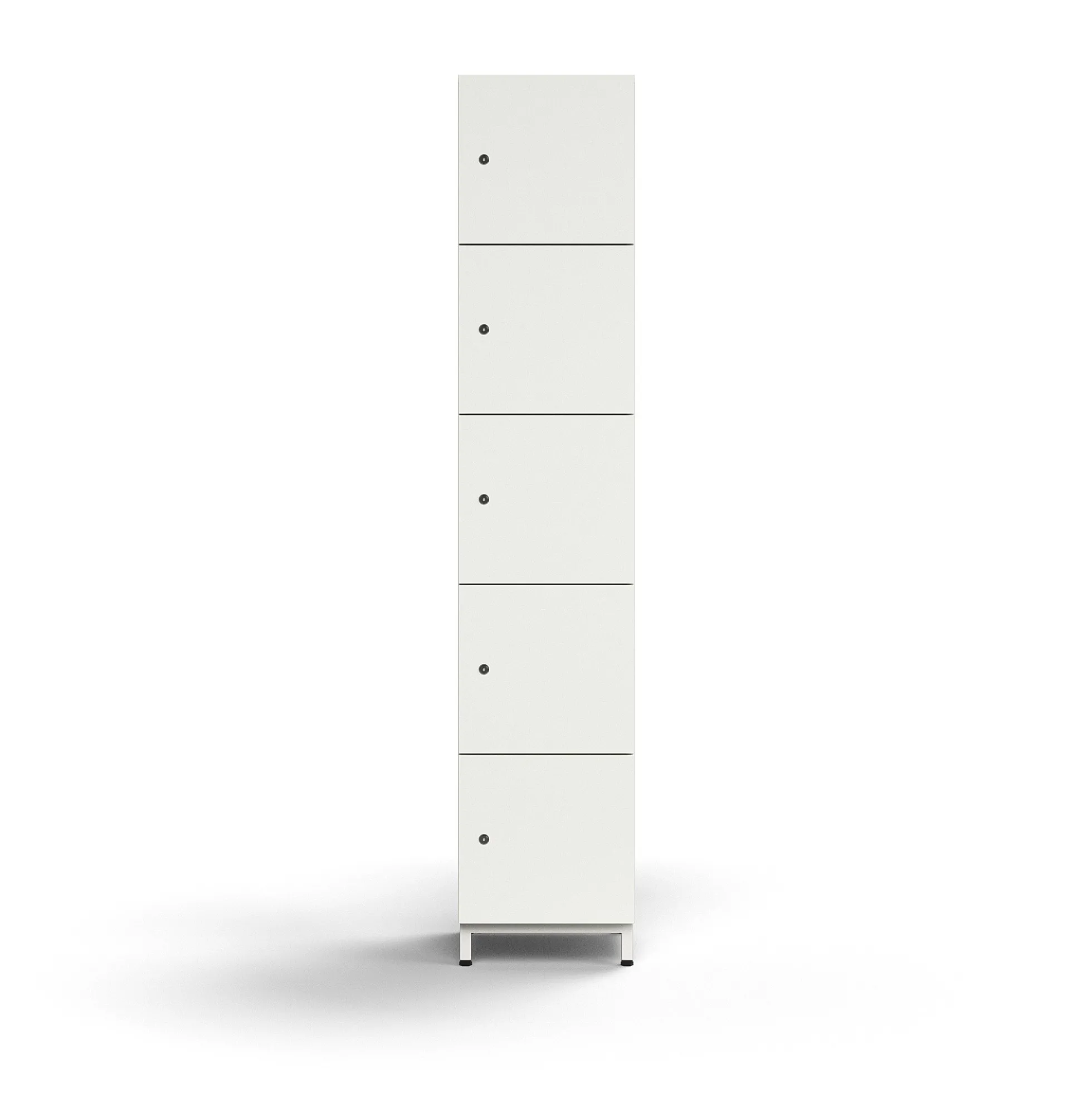 Lokerokaappi QBUS 5 lokeroa, jalusta, 2020x400x420 mm, valkoinen
