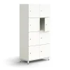 Lokerokaappi QBUS 8 lokeroa, jalusta, 1636x800x420 mm, valkoinen