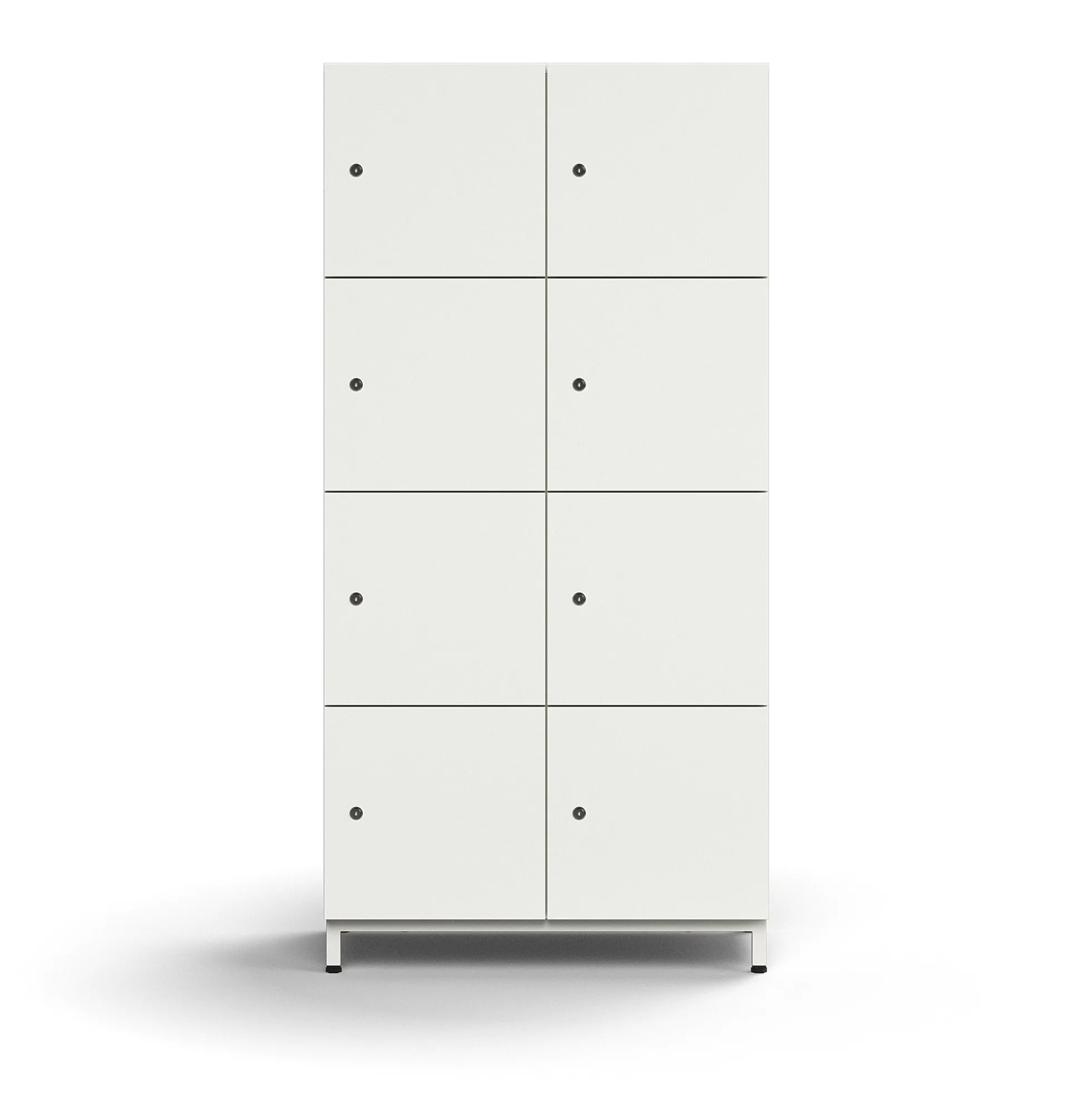 Lokerokaappi QBUS 8 lokeroa, jalusta, 1636x800x420 mm, valkoinen