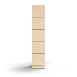 Lokerokaappi QBUS 5 lokeroa, sokkeli, 2020x400x570 mm, koivu