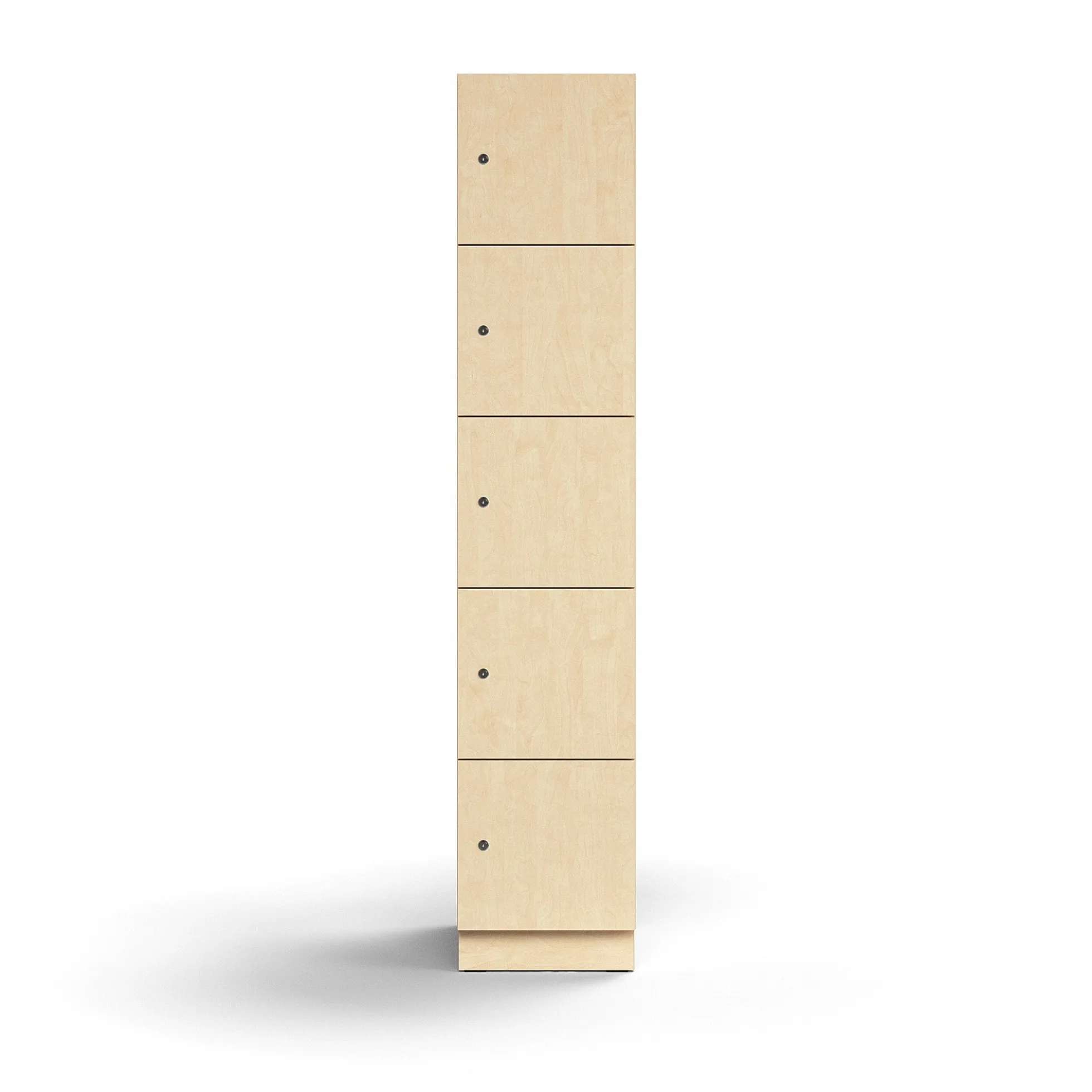 Lokerokaappi QBUS 5 lokeroa, sokkeli, 2020x400x570 mm, koivu